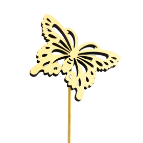 Butterfly Charm 3x2.5in on 20in stick yellow