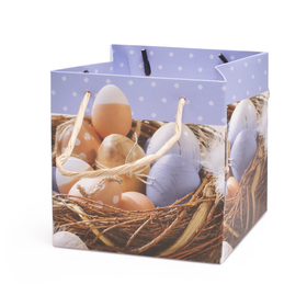 Easter bag Eggs 13x13x13cm lilac