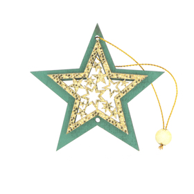 Star Eve with glitter 11cm misty green