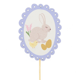 Rabbit Fiene 9cm on 50cm stick FSC* lilac