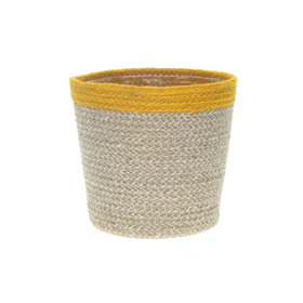Pot basket Nature Ø13/9.5xH12.5cm ES12 yellow
