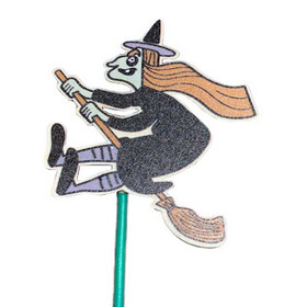 Witch on Broom 8.4x6.6cm on 50cm stick