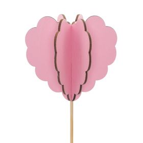 Heart Lola 8cm on a 50cm stick FSC* pink