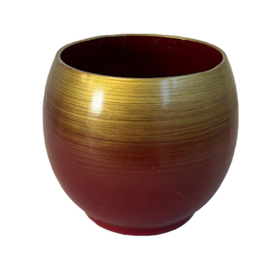 Ceramic Pot Chic 5in red/gold