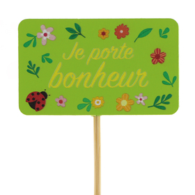 Je porte Bonheur 5x3cm op 15cm stok FSC* groen