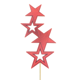Star Stella 13cm on 50cm stick FSC* red