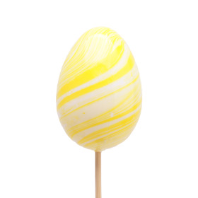 Marbled Egg 6cm on 50cm stick yellow