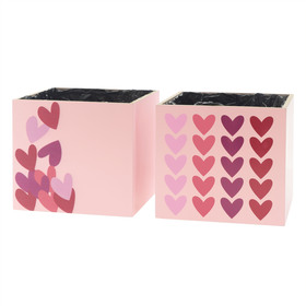 Pot de bois Desire FSC* 13,2x13,2xH12cm assorti x2