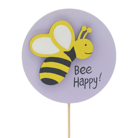 Bee Happy 7,5cm op 50cm stok FSC*  paars