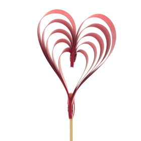 Heart Eternal Love 10cm on 50cm stick FSC* red