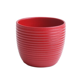 Ceramic Pot Ribbel Ø10.3/6.5xH9cm ES9 red matt