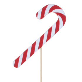 Candy Cane 11cm op 50cm stok FSC* rood/wit