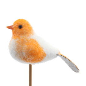 Vogel Lisa 8,5cm op 50cm stok oranje