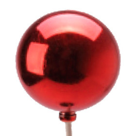 Christmas Ball Glossy 8cm on 50cm stick red