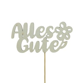 Alles Gute 12x6cm on 50cm stick FSC* white