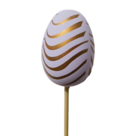 Egg Twirly 6cm on 50cm stick purple