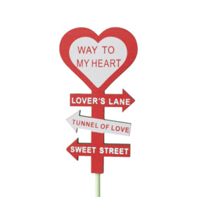 Way to my Heart 5x9cm on 50cm stick