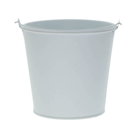 Zinc bucket Breeze Ø13/9.7xH12cm ES12 infinity white