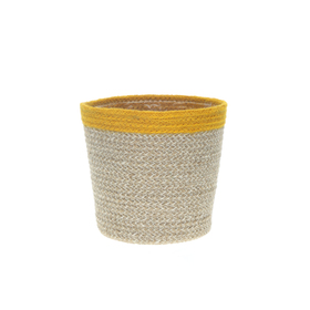 Pot basket Nature Ø11.5/9xH9.5cm ES10.5 yellow