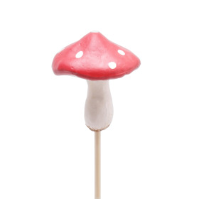 Pilz Mushroom 7cm auf 50cm Stick rot/weiß