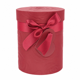 Hat box Serenade Embossed Ø13x17cm FSC* red