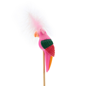 Papagei Funky Punky 10cm auf 50cm Stick rose