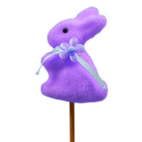 Bunny With Bow  2.75in on 20in lilac
