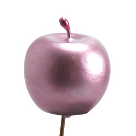 Apple 4cm on 10cm stick metallic pink