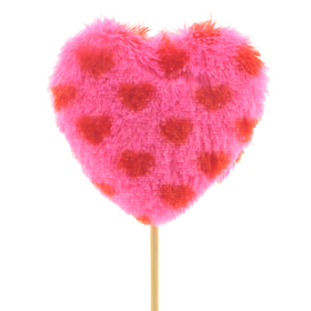 Coeur Livia 7cm sur pique 50cm rose
