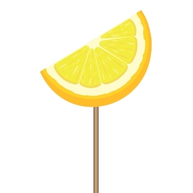 Fruit Lemon Slice 8cm on 50cm stick