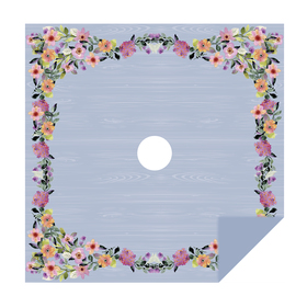 Garden Blossoms 24x24in azul claro con hueco