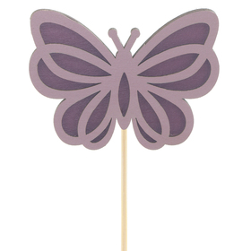 Schmetterling Mischa 8cm auf 50cm stick FSC* aubergine