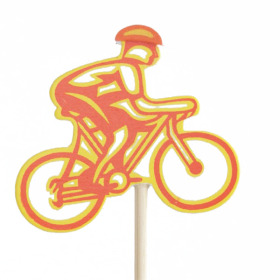 Cyclist on 50cm stick orange