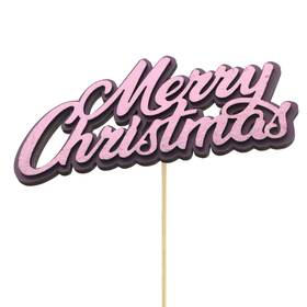 Merry Christmas 13x6.4cm op 50cm stok FSC* roze