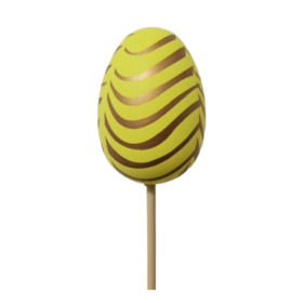Egg Twirly 6cm on 50cm stick yellow