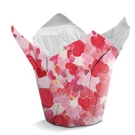 Design Cover-Up© White Kraft Faded Hearts 4.5"