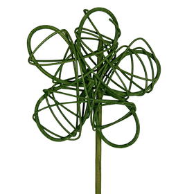 Rattan Flower 3.5in on 20in stick dark green
