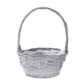 Split willow basket 25x17xH13cm grey/white wash