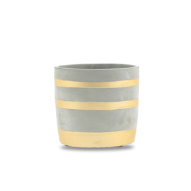 Beton pot Gold Stripes Ø11xH10cm ES9