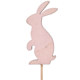 Standing Rabbit 7cm on 10cm stick pink