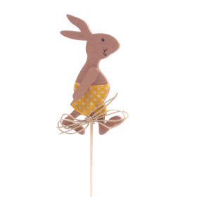 Boy Rabbit 8,5cm on 10cm stick yellow