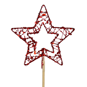 Twinkle Star 10cm pick on 50cm stick red