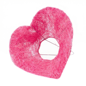 Manschette Sisal Herz 25cm rosa