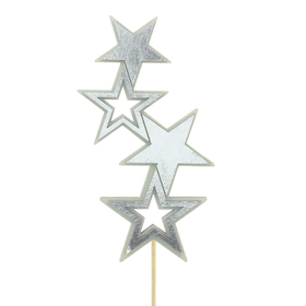 Star Stella 13cm on 50cm stick FSC* silver