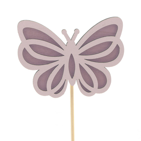 Vlinder Mischa 8cm op 50cm stok FSC* roze