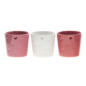 Keramiek pot Goodhearts Ø10,2xH11,2cm ES9 assorti x3