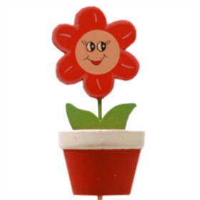 Flower Magnetic on 50cm pick red