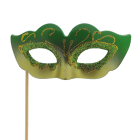 Mask Glitter/Metallic 4x2in on 20in stick green