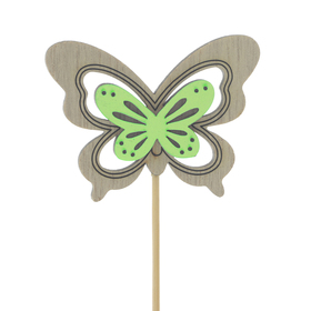 Butterfly Elise 4.5x6cm on 10cm stick FSC* green