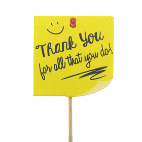 Thank You Note 2.75x2.75in on 20in stick